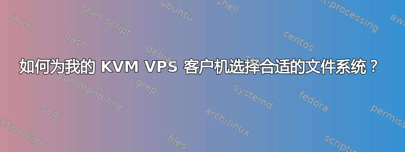 如何为我的 KVM VPS 客户机选择合适的文件系统？