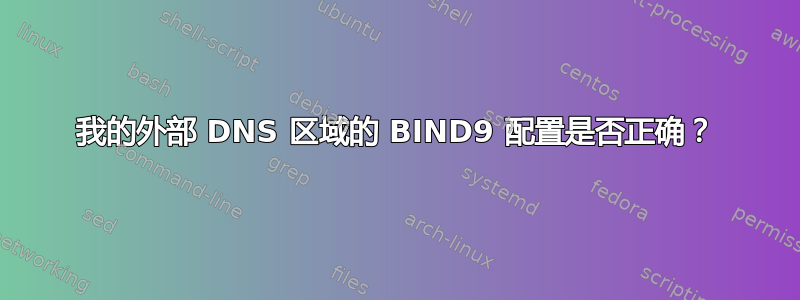 我的外部 DNS 区域的 BIND9 配置是否正确？