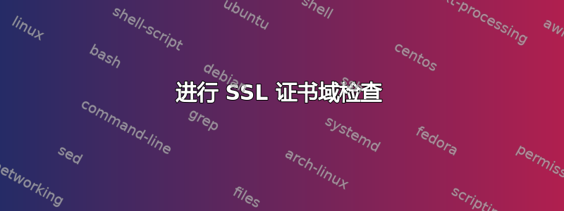 进行 SSL 证书域检查