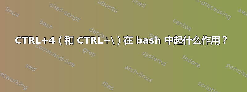 CTRL+4（和 CTRL+\）在 bash 中起什么作用？