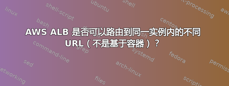 AWS ALB 是否可以路由到同一实例内的不同 URL（不是基于容器）？