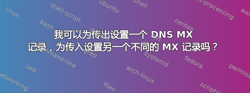 我可以为传出设置一个 DNS MX 记录，为传入设置另一个不同的 MX 记录吗？