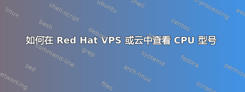 如何在 Red Hat VPS 或云中查看 CPU 型号