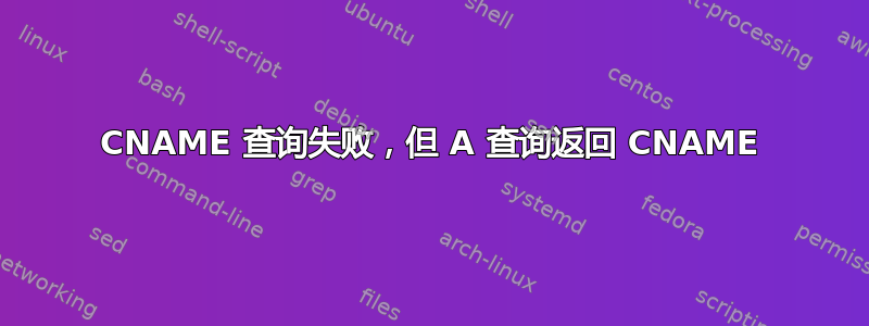 CNAME 查询失败，但 A 查询返回 CNAME