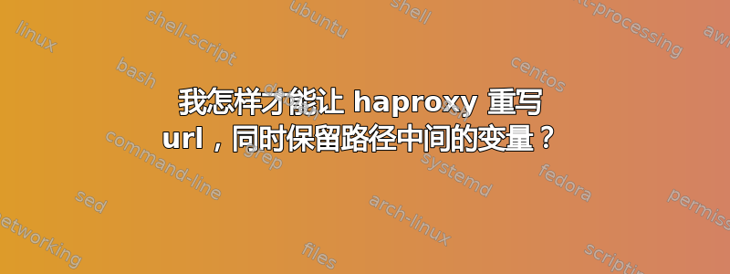 我怎样才能让 haproxy 重写 url，同时保留路径中间的变量？