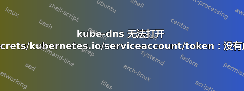 kube-dns 无法打开 /var/run/secrets/kubernetes.io/serviceaccount/token：没有此文件或目录