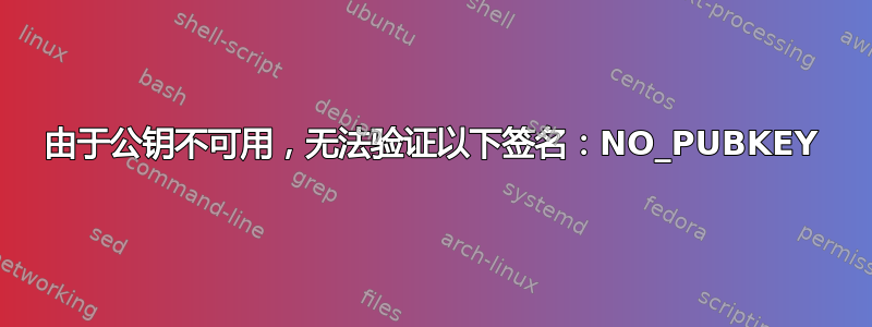 由于公钥不可用，无法验证以下签名：NO_PUBKEY