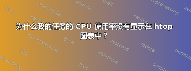 为什么我的任务的 CPU 使用率没有显示在 htop 图表中？