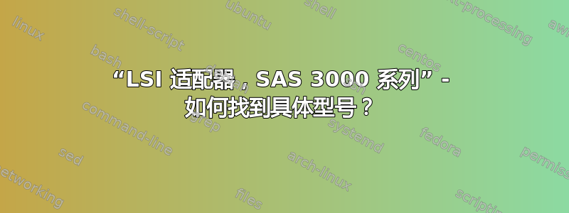 “LSI 适配器，SAS 3000 系列” - 如何找到具体型号？