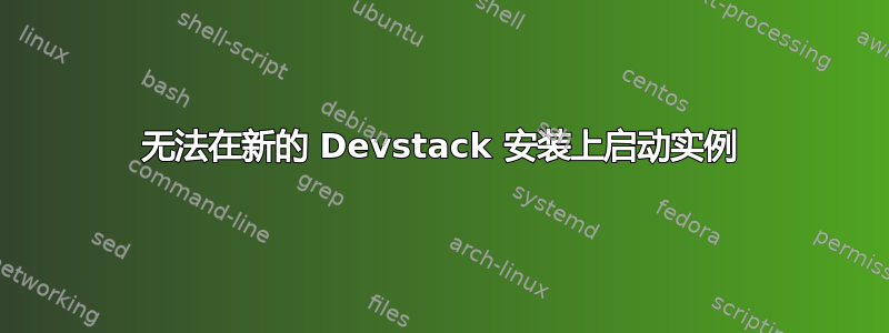 无法在新的 Devstack 安装上启动实例