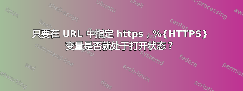 只要在 URL 中指定 https，%{HTTPS} 变量是否就处于打开状态？