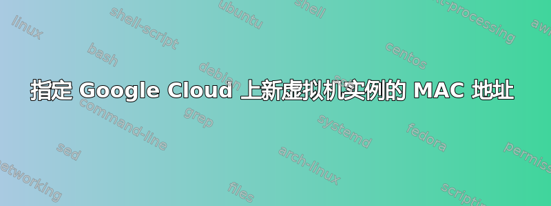 指定 Google Cloud 上新虚拟机实例的 MAC 地址