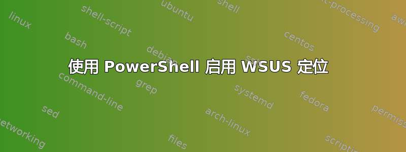 使用 PowerShell 启用 WSUS 定位 