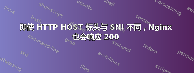 即使 HTTP HOST 标头与 SNI 不同，Nginx 也会响应 200