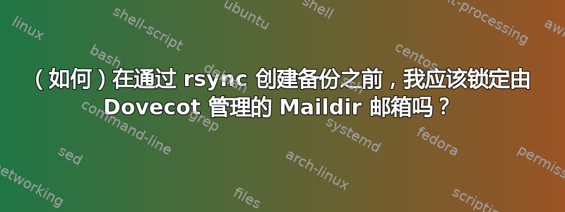 （如何）在通过 rsync 创建备份之前，我应该锁定由 Dovecot 管理的 Maildir 邮箱吗？