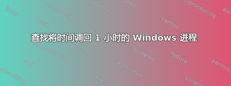 查找将时间调回 1 小时的 Windows 进程