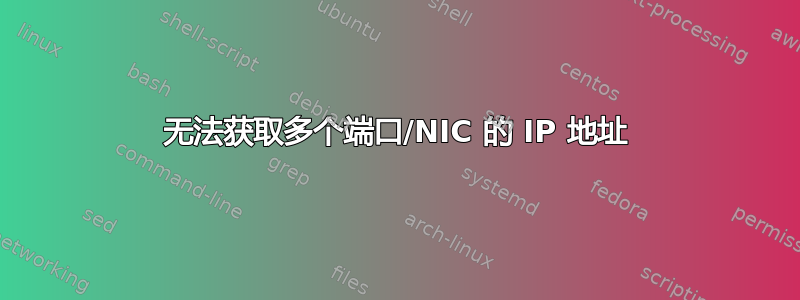 无法获取多个端口/NIC 的 IP 地址