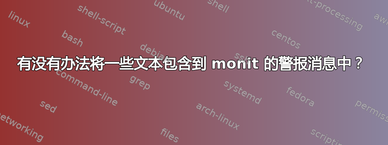 有没有办法将一些文本包含到 monit 的警报消息中？