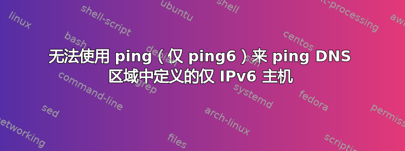 无法使用 ping（仅 ping6）来 ping DNS 区域中定义的仅 IPv6 主机