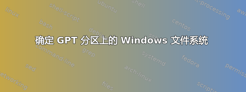 确定 GPT 分区上的 Windows 文件系统