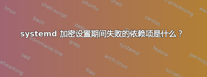 systemd 加密设置期间失败的依赖项是什么？