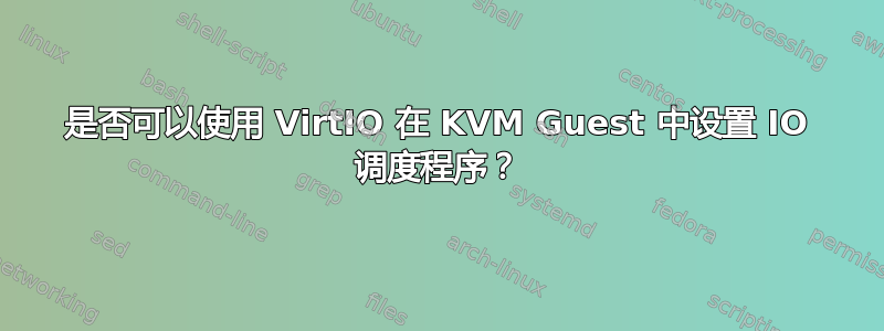 是否可以使用 VirtIO 在 KVM Guest 中设置 IO 调度程序？