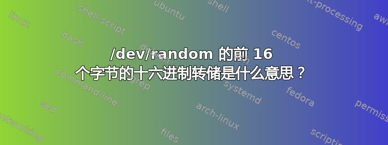 /dev/random 的前 16 个字节的十六进制转储是什么意思？