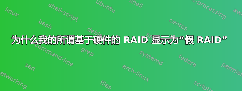 为什么我的所谓基于硬件的 RAID 显示为“假 RAID”