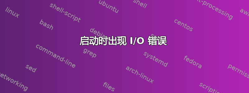 启动时出现 I/O 错误