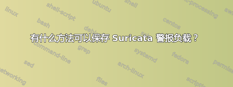 有什么方法可以保存 Suricata 警报负载？