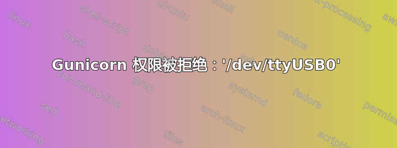 Gunicorn 权限被拒绝：'/dev/ttyUSB0'