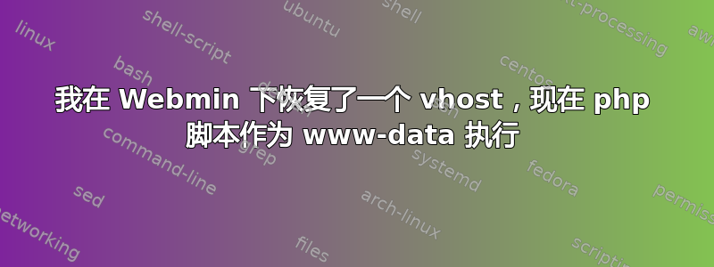 我在 Webmin 下恢复了一个 vhost，现在 php 脚本作为 www-data 执行