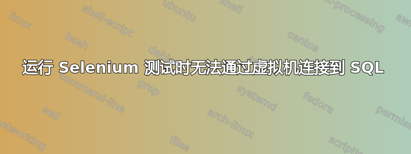 运行 Selenium 测试时无法通过虚拟机连接到 SQL