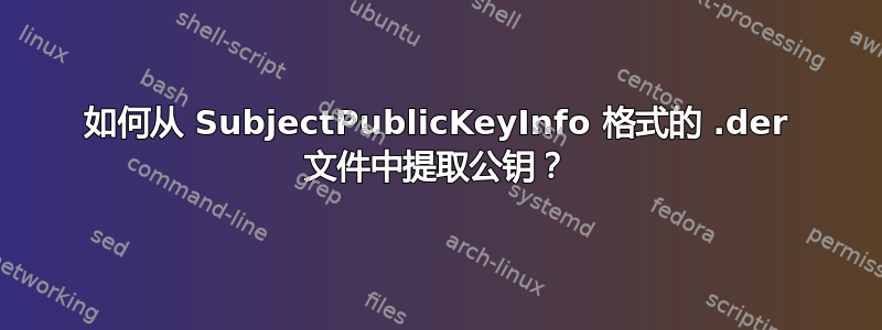 如何从 SubjectPublicKeyInfo 格式的 .der 文件中提取公钥？