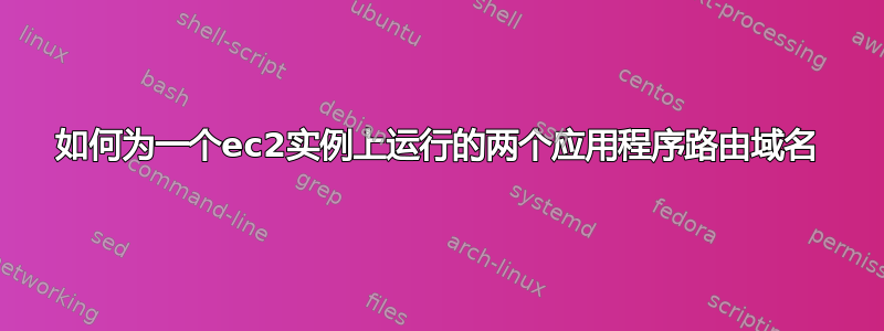 如何为一个ec2实例上运行的两个应用程序路由域名