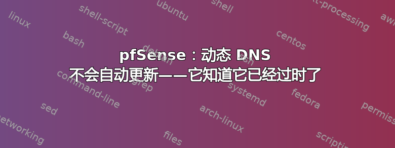 pfSense：动态 DNS 不会自动更新——它知道它已经过时了