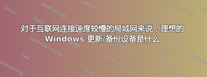 对于互联网连接速度较慢的局域网来说，理想的 Windows 更新/备份设备是什么