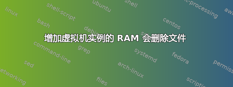 增加虚拟机实例的 RAM 会删除文件