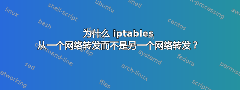 为什么 iptables 从一个网络转发而不是另一个网络转发？