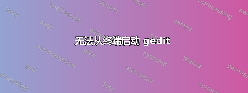 无法从终端启动 gedit