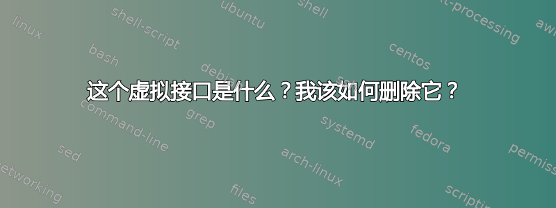 这个虚拟接口是什么？我该如何删除它？