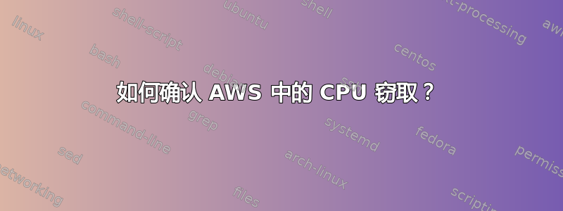 如何确认 AWS 中的 CPU 窃取？