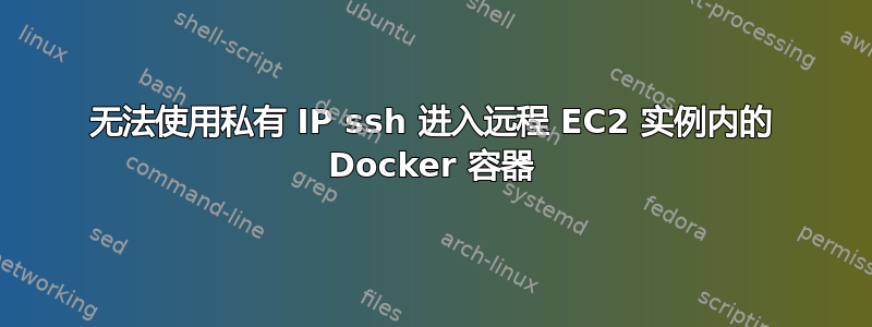 无法使用私有 IP ssh 进入远程 EC2 实例内的 Docker 容器