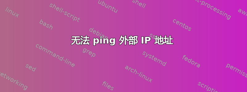 无法 ping 外部 IP 地址