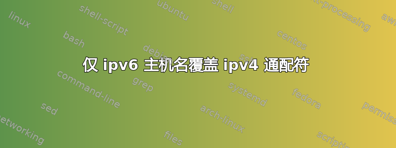 仅 ipv6 主机名覆盖 ipv4 通配符