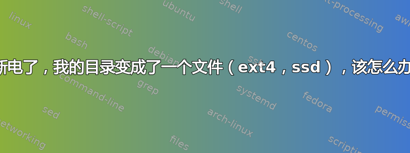 我断电了，我的目录变成了一个文件（ext4，ssd），该怎么办？