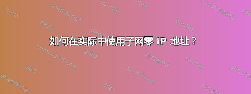 如何在实际中使用子网零 IP 地址？