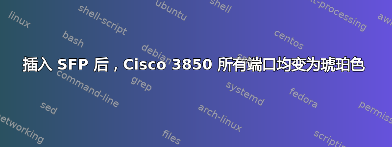 插入 SFP 后，Cisco 3850 所有端口均变为琥珀色