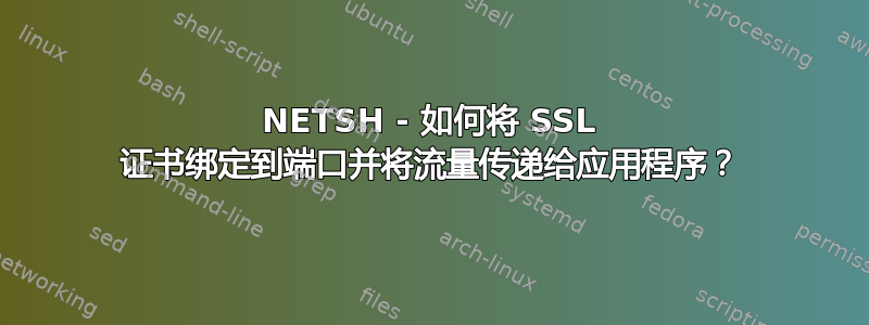 NETSH - 如何将 SSL 证书绑定到端口并将流量传递给应用程序？