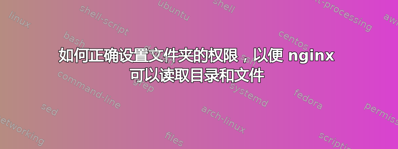 如何正确设置文件夹的权限，以便 nginx 可以读取目录和文件